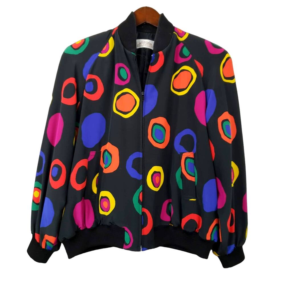 Vintage Lilli Ann Collection Jacket Art Pop Abstract Loud Print Mobsife - XL